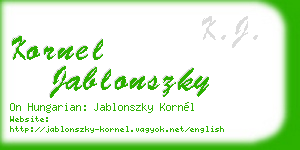 kornel jablonszky business card