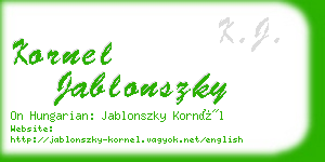 kornel jablonszky business card